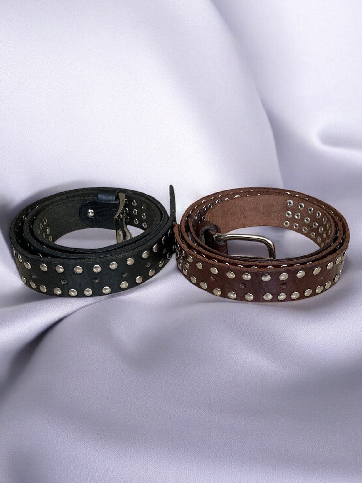 Ceinture clous en cuir véritabe